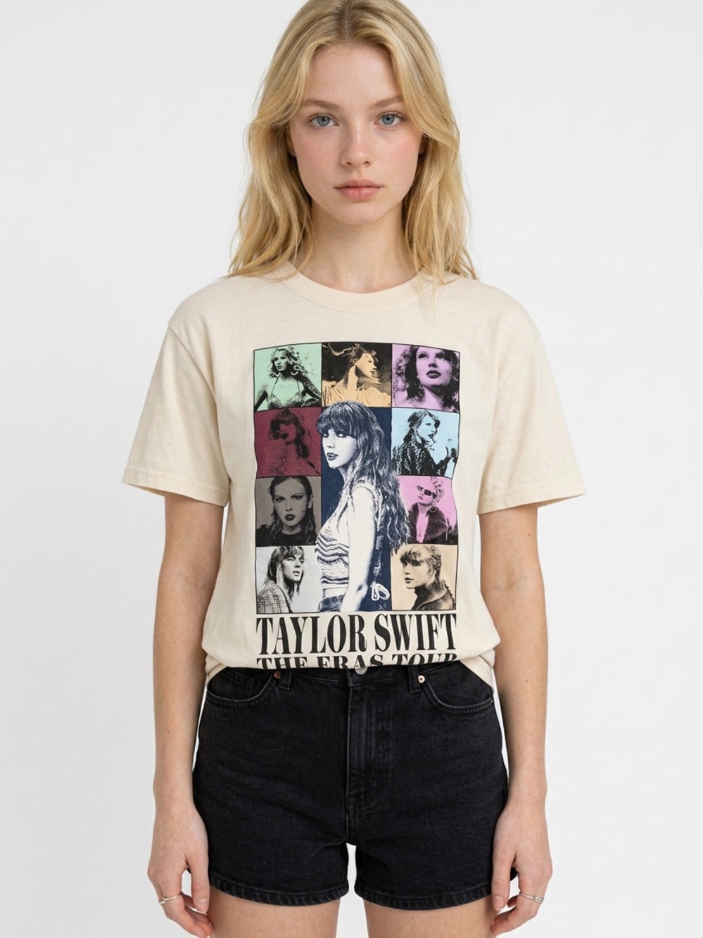 TAYLOR SWIFT | The Eras Tour Cream Short Sleeve Graphic Tee Women’s Size Medium
